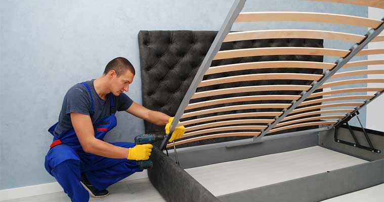 Assembling a new bed with built in storage