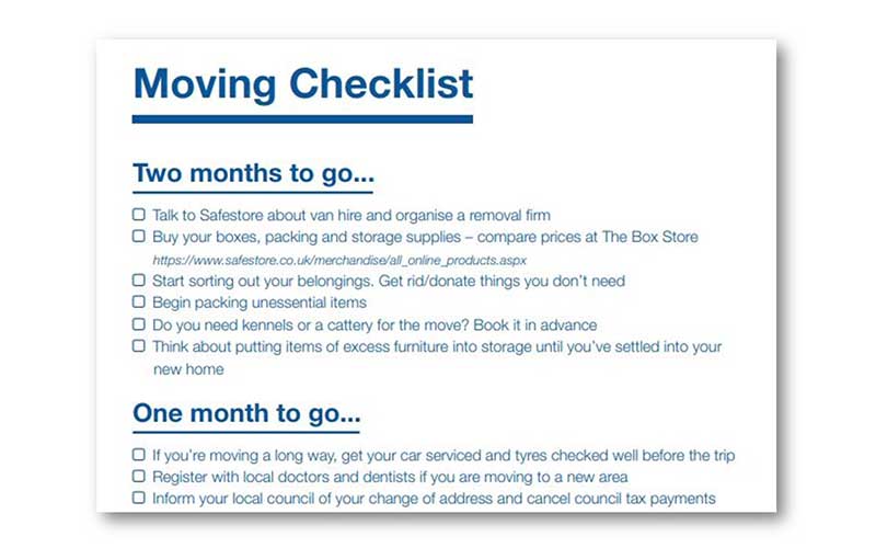 moving to house checklist